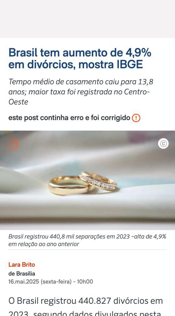 Poder360: Brasil tem aumento de 4,9% em divórcios, mostra IBGE